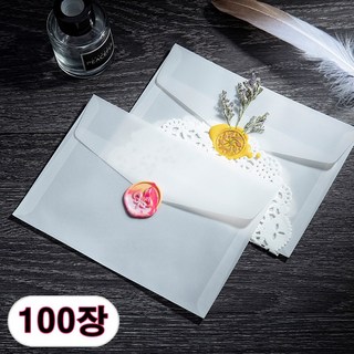 고급 반투명 트레싱지 청첩장 초대장 봉투 100장 상품 이미지