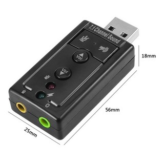 사운드카드 경량 7.1 가상 USB 사운드 카드 인터페이스 외부 어댑터 데스크탑 노트북 3.5mm AUX 헤드폰 마, CHINA|A, Black, 1개
