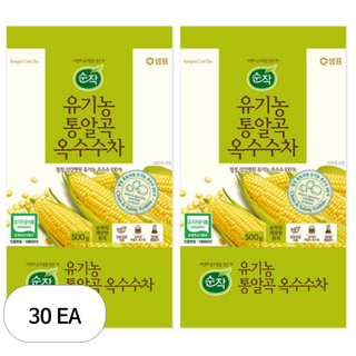 순작 유기농 통알곡 옥수수차, 500g, 30개