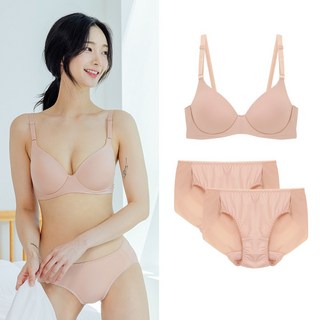 비너스 노와이어 A B C컵 누디 노라인 몰드 브라 팬티 세트
