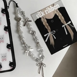 미뉴민 실크 리본 핸드폰 스트랩 에어팟 키링