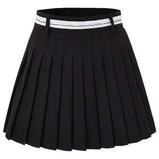 DODLXL 여성 골프웨어 라인 레터링 형광 네온 플리츠 주름 골프스커트 4컬러