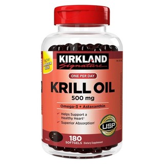 Kirkland Signature 2병 크릴오일 Krill Oil 500mg 160 소프트젤, 2개, 160정