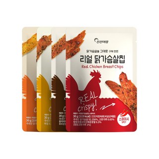 신선어람 리얼 닭가슴살칩 혼합 4종 세트, 12개, 30g