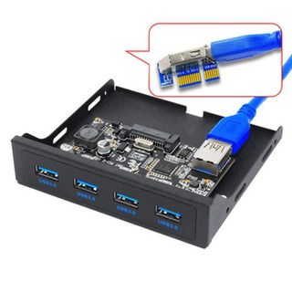 PCI-E to USB 3.0 PC 전면 패널 확장 카드 어댑터 3.5 인치 플로피 USB3.0 브라켓 익스프레스 x1 라이저, 1개
