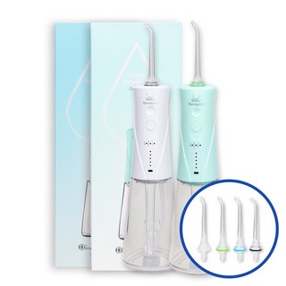 워터테라픽 코드리스 구강세정기 +제트팁 4개포함 1800회맥동수압 1년무상AS 방수, 2개입, 화이트+민트