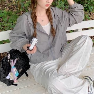 cammello 여성 하이넥 크롭 바람막이 여름 자켓 윈드브레이커 바스락 아노락