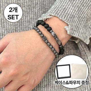 SpeedMong1+1 행운 건강 재물운 사업운 삼재 소원성취 액막이 흑요석 오닉스 팔찌 2종세트 +사은품