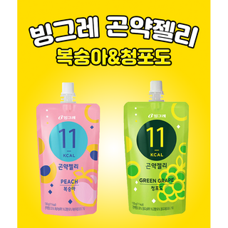 빙그레 곤약젤리 복숭아30개 + 청포도30개, 60개, 130g