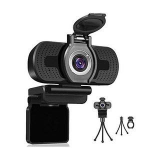 마이크가 있는 Dericam 웹캠 1080P 프라이버시 커버와 삼각대가 데스크톱 노트북 컴퓨터 USB 비디오 스트리밍 컨퍼런스 게임을 위한 플러그 앤 플레이, 데리캄 웹캠 마이크 포함 1080P 데스크탑 노트북 컴, 1개