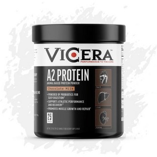 브랜드: VICERA A2 단백질 파우더 초콜릿 우유 1회 제공량당 25g 프로바이오틱스와 셀틱 바다소금이 함유된 유기농 A2/A2 유청 카제인 블렌드 글루텐 프리 운동, 1.74파운드(1팩), 1개