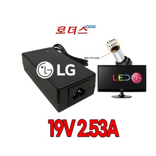 LG모니터 29UB65-P 29UB65D 20CAV37K-B 20CAV37K 24CAV37K-B 24CAV37K 29MT45D 전용 19V 2.53A국산어댑터(접지), 1개, 어댑터 + 3구 각파워코드 1.0M 15 LG M2352D-PN DM2382D-PN DM2382D-PX 용 19V어댑터, 1개