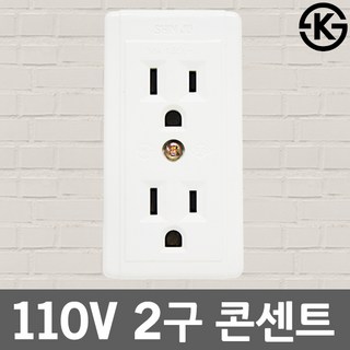 110V 노출콘센트 노출 콘센트 접지형 2구 노출형 국산 노출2구콘센트 110v콘센트 110v노출콘센트 110v노출2구콘센트 110v노출 110v용콘센트, 01. 110V 2구 콘센트, 1개