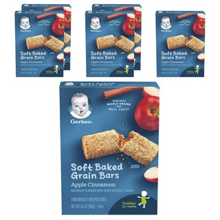 거버 소프트 베이크드 그레인 바 어린이곡물과자 19g, 사과 + 계피(Apple + Cinnamon), 48개