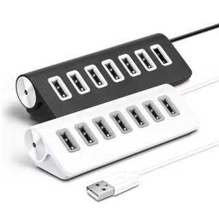 7포트 USB 허브 선길이 1m / PC 노트북 멀티 포트 확장 분배기, 블랙, 1개