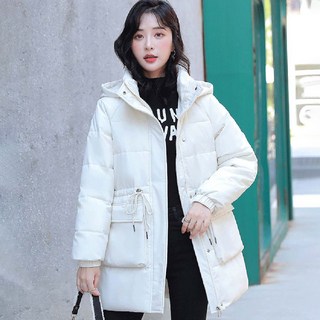 ROYALBELLE 여성 뉴 허리 조임 슬림 패딩 도톰 코트 겨울옷 하프 후드 패딩 점퍼 V103039 GJ