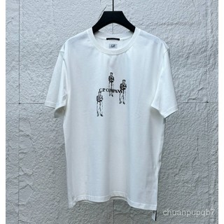 [CP컴퍼니] 남성 와펜 24SS T9014 장세트 남성 반팔티 / 순면 반팔 티셔츠 / 여름 라운드넥 티 반팔 티셔츠 골프 티셔츠 라운드 반팔 티셔츠, 화이트