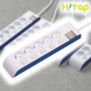 현대일렉트릭 하이탭 개별스위치 2800W 과부하차단 국산 멀티탭 콘센트, 5구, 1개
