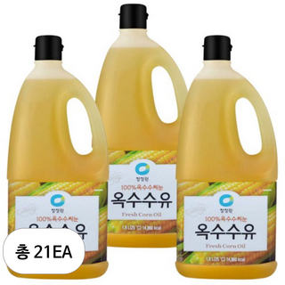 청정원 옥수수유, 21개, 1.8L
