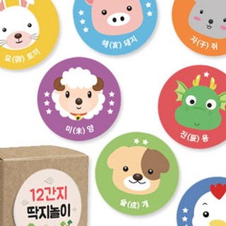 12간지 동물딱지놀이 4인용 전통놀이딱지, 1개