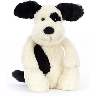 jellycat 젤리캣 바쉬풀 블랙 크림 퍼피 애착인형 - Medium - 12인치, 묵인하다, 1개