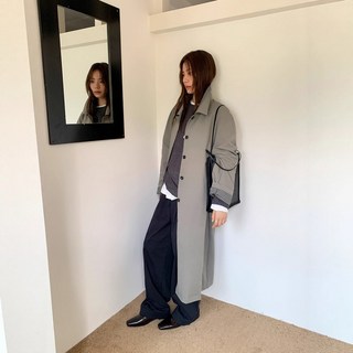 여성 A라인 루즈핏 라펠 윈드브레이커 트렌치코트 가을용 화이트 컬러 데일리 캐주얼 외출용 스타일리시한 코트