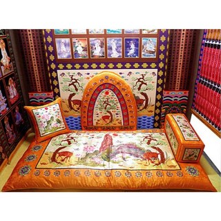 십장생 황금색 궁중보료방석세트