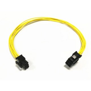 새로운 20 cm 40 pci e 6 핀 연장 코드 노란색 gpu 6pin 남성 여성 전원 공급 장치 케이블 그래픽 비디오 카드, 기타, 1개