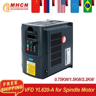 위상변환기 주파수변환기 MHCN YL620-A 인버터 VFD 속도 제어기 스핀들 모터용 단상 입력 110V 220V 380V 3 상 출력 0.75KW 1.5KW 2.2KW, [01] 1500W, [02] 220V, 1개