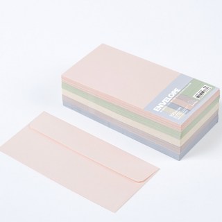 PaperPhant 하이퀄리티지 가로형 봉투 5컬러 엠보싱 색지(레이드) 90g 100매 상품 이미지