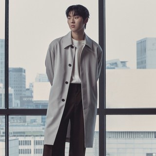 에스티코 발마칸 롱 트렌치 코트 베이지 오버핏 SCTVZ52OSD