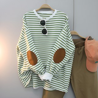 빅사이즈 오버핏 롱티 라운드 긴팔 루즈핏 체형커버 데일리룩 퍼니단가라빵덕오버핏티셔츠