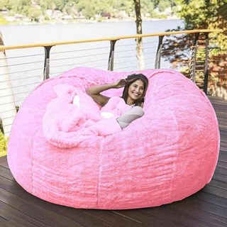 수유 150CM 초대형 빈백 의자 털복숭이 커버 세탁 가능 소파 및 라운지 가구