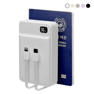 바우아토 PD 22.5W 고속 입출력 미니 대용량 보조배터리 20000mAh – 화이트 케이블 일체형 내셔널지오그래픽보조배터리