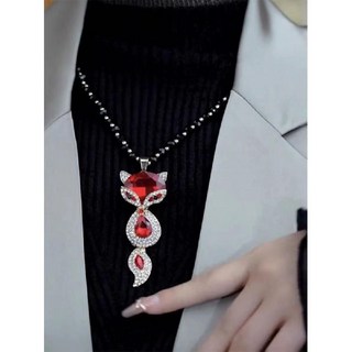 크리스탈 여우 펜던트 목걸이
