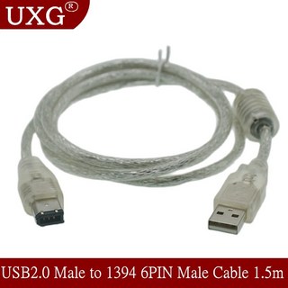 어댑터 1X Firewire IEEE 1394 6 핀 Male To USB 2.0 어댑터 컨버터 케이블 코드 1.5M 5FT, 1개