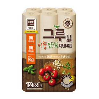 그루 이중안심 천연펄프 키친타올, 12개입, 8개