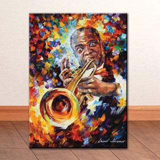 OP067 유화 인물 LOUIS ARMSTRONG 캔버스액자, 고급형유광전처리_L_24cm x 33cm