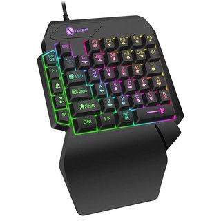35키 한손 기계식 게이밍 키보드 - USB 유선 RGB 백라이트 인체공학적 디자인 및 노트북/PC용 초슬림 휴대, 01 Black