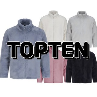 [시즌할인] TOPTEN 탑텐 뽀글이 플리스 에코 플러피 하이넥 집업