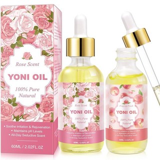 Yoni 습기용 오일 2팩 x 60ML 질 모이스처라이저용 로즈 & 피치 에센셜 오일이 함유된 유기농 페미닌 오일 여성용 바디 오일 좋은 냄새와 맛 여성용 크리스마스 휴, Yoni 습기용 오일 2팩 x 60ML, 질 모이스처라, 2개