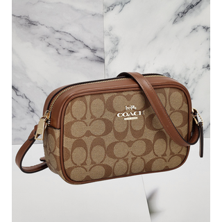 코치 정품 미니 제이미 카메라백 시그니처 캔버스 코치크로스백