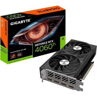 기가바이트 지포스 RTX 4060 Ti WINDFORCE OC 8G 그래픽 카드 팬 2배 8GB 128비트 GDDR6 GVN4, GeForce RTX 4060 Ti WINDFORCE, 1개