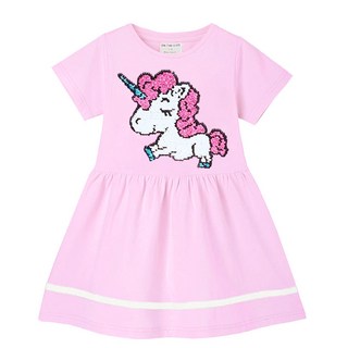 온더키즈 여름 스팽글 롱 반팔 원피스 아동 편한 치마