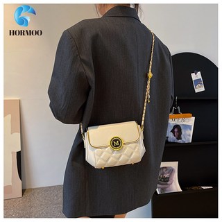 HORMOO 여성 체인 숄더백 레더 퀼팅 체인백