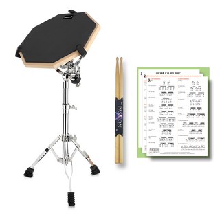 너드마켓 휴대용 연습용 드럼패드 12인치 + 악보 + 스틱 1조, 블루