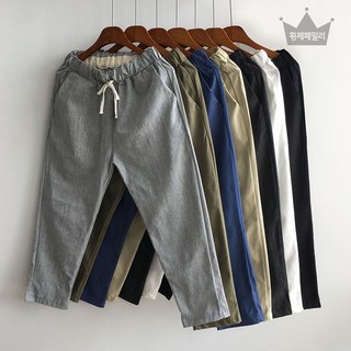 여름용 시원한 남자 데일리 린넨 밴딩 바지