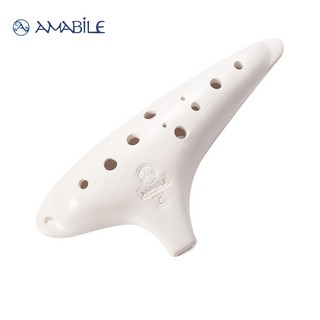 아마빌레오카리나 스탠다드 알토C 오카리나 (케이스/목걸이줄/ 융 /악기모양 악세사리), 화이트, 1개