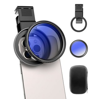 iPhone/DSLR용 67mm 가변 ND2-32 필터 - 범용 클립이 장착된 휴대폰 중성 밀도 렌즈 부착 iPhone 16/15/14/13 Pro Max 삼성 갤럭시 화웨이 등과, 67MM-ND2-400, 1개