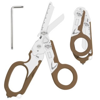 LEATHERMAN RAPTORS 응급 처치용 다기능 가위 – 전술 접이식 야외 생존 도구 (브라운 색상) 레더랩터가위